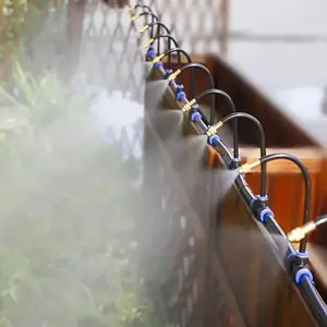 6 sets of adjustable universal copper atomizing spray nozzles, equipped with three-way connector to realize automatic watering, suitable for gardening, agriculture and lawn flexible hose adapters, and adjustable watering nozzle watering device