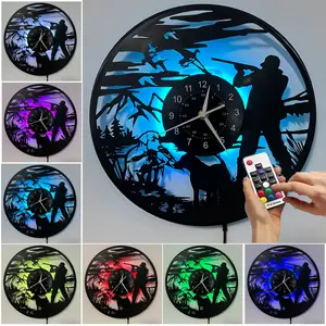 Handmade Vinyl Record Wall Clock, Modern Design Easy to Read Round Decor for Home Kitchen Office, Battery Operated Perfect for Christmas and Valentine's Day