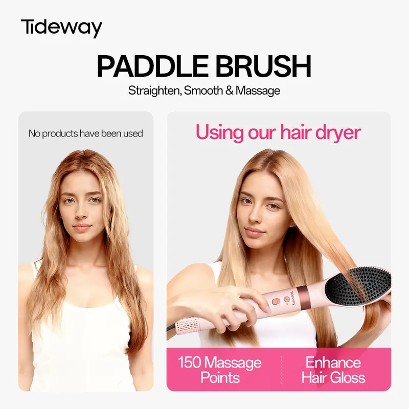 Tideway Prowaver 6 in 1 Hot Air Styler Wrap w/ Ionic Tech, Dual Voltage (100-240V) High-Speed Hair Dryer Brush Auto Wrap Curlers, Volumizing Styling Blower Brush with Travel Bag, Perfect Present for Women Friend Family Gift Christmas New Year Viral 7