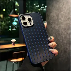 New Aluminum Alloy Apple/Black Luggage Case Full Cover Phone Case Compatible with iPhone 17/16/15/14 Shockproof Metal Protective Case