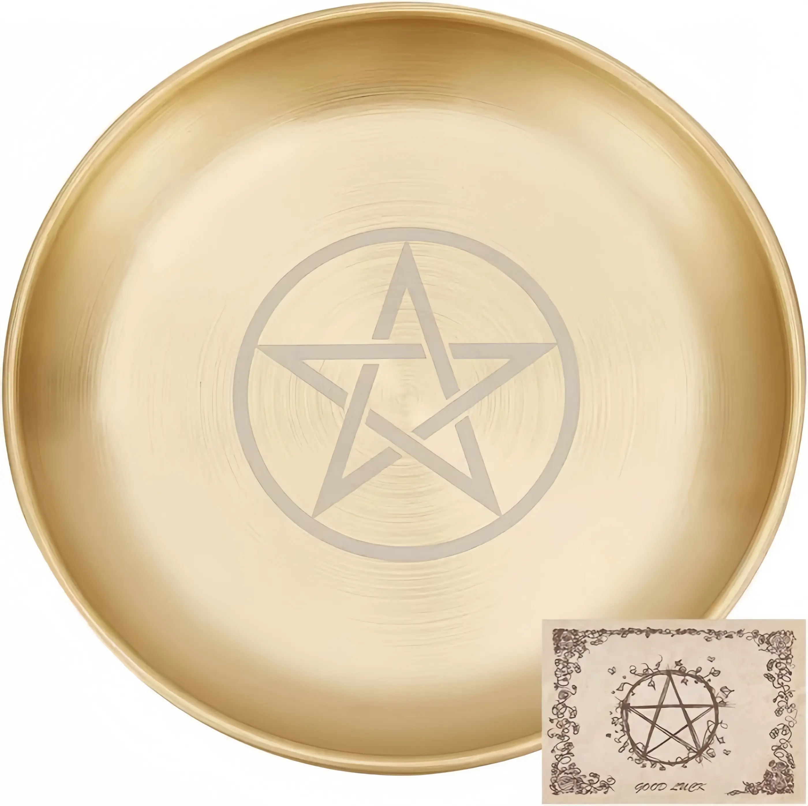 Stainless Steel Geometric Decorative Tray - Multi-functional Desk Decor for Jewelry Dish Candle Holder & Incense Burner Crystal Display Pagan Ritual Tray