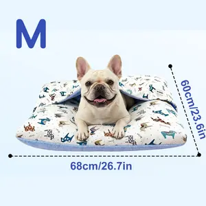 M size for animals Summer Breathable Dog Bed Washable Pet Mattress for All Seasons Cute Animal Patterns Soft and Comfortable Non-Slip Bottom Removable Cover Indoor Cat Bed for all-Weather Dog Crate Mat