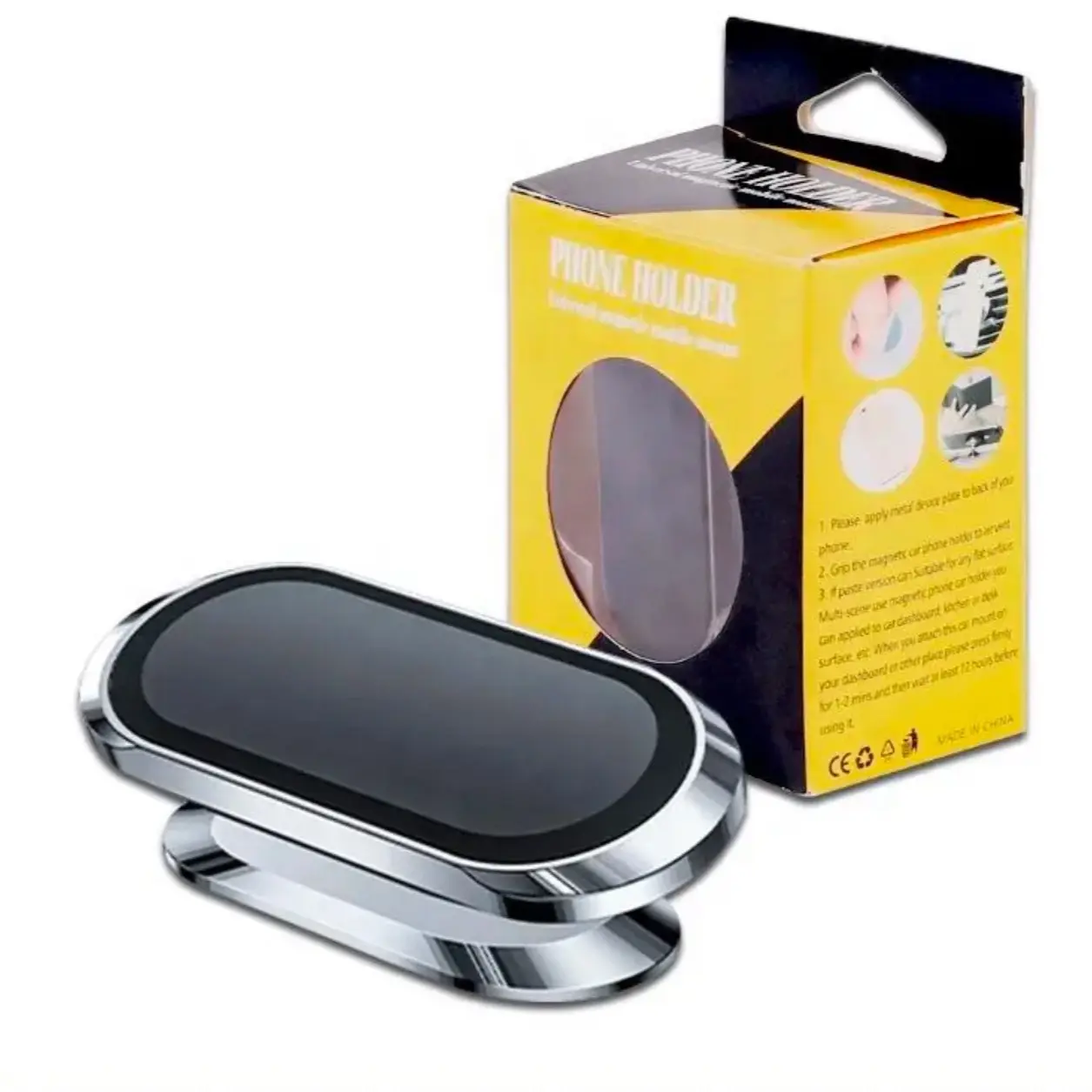 Magnetic Car Phone Holder Mini Holder for Smartphones and Cellphones - Versatile Storage Solution