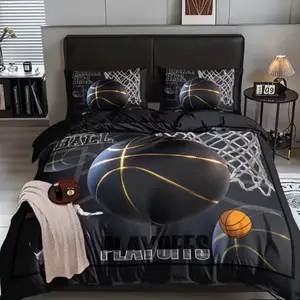 Luxurious and Gold Rose Bedding Set, 3-Piece Polyester Sheet and Pillowcase Set, Soft Comfortable for Bedroom Hotel Hostel