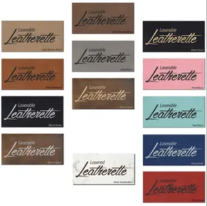 Faux leather labels with custom logo