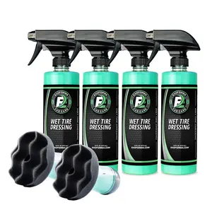2x Flow Tire Shine Applicator + 4 PACK Wet Tire Dressing