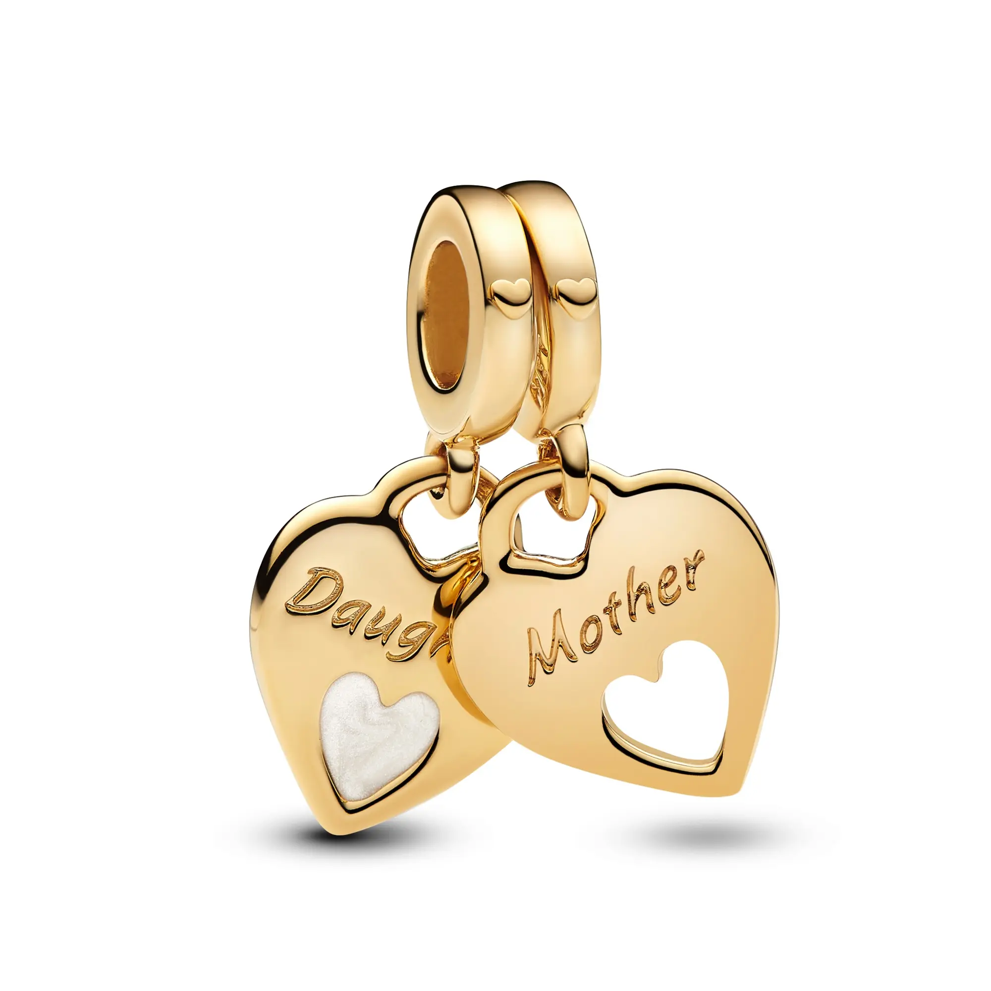Pandora Moments Double Heart Split Dangle Charm 769187C01, Female Dangle Charms & Pendants, No Warning Applicable, Everyday Wear