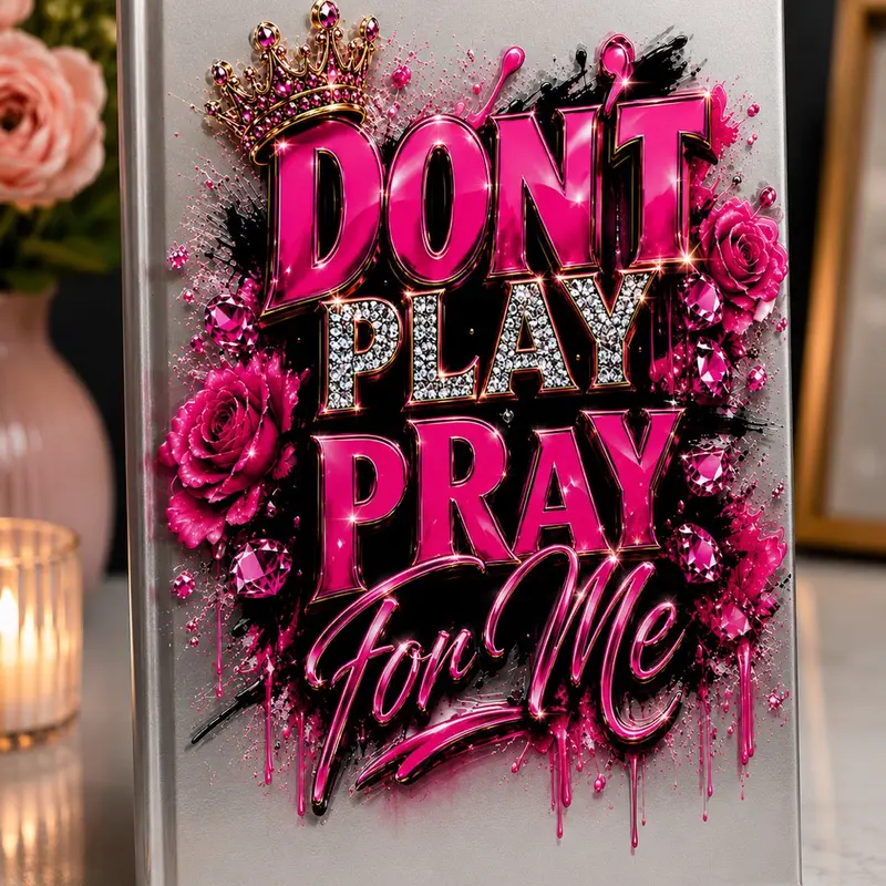 Don’t Play with me Pray For Me UV DTF Journal Transfer