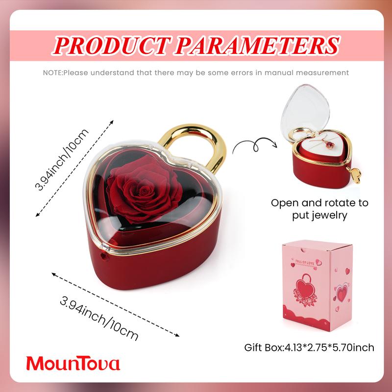 Soap Rose jewelry box, containing a heart-shaped rose pendant necklace Heart necklace A perfect gift for mom or grandma, ideal for Mother's Day or Valentine's Day.
