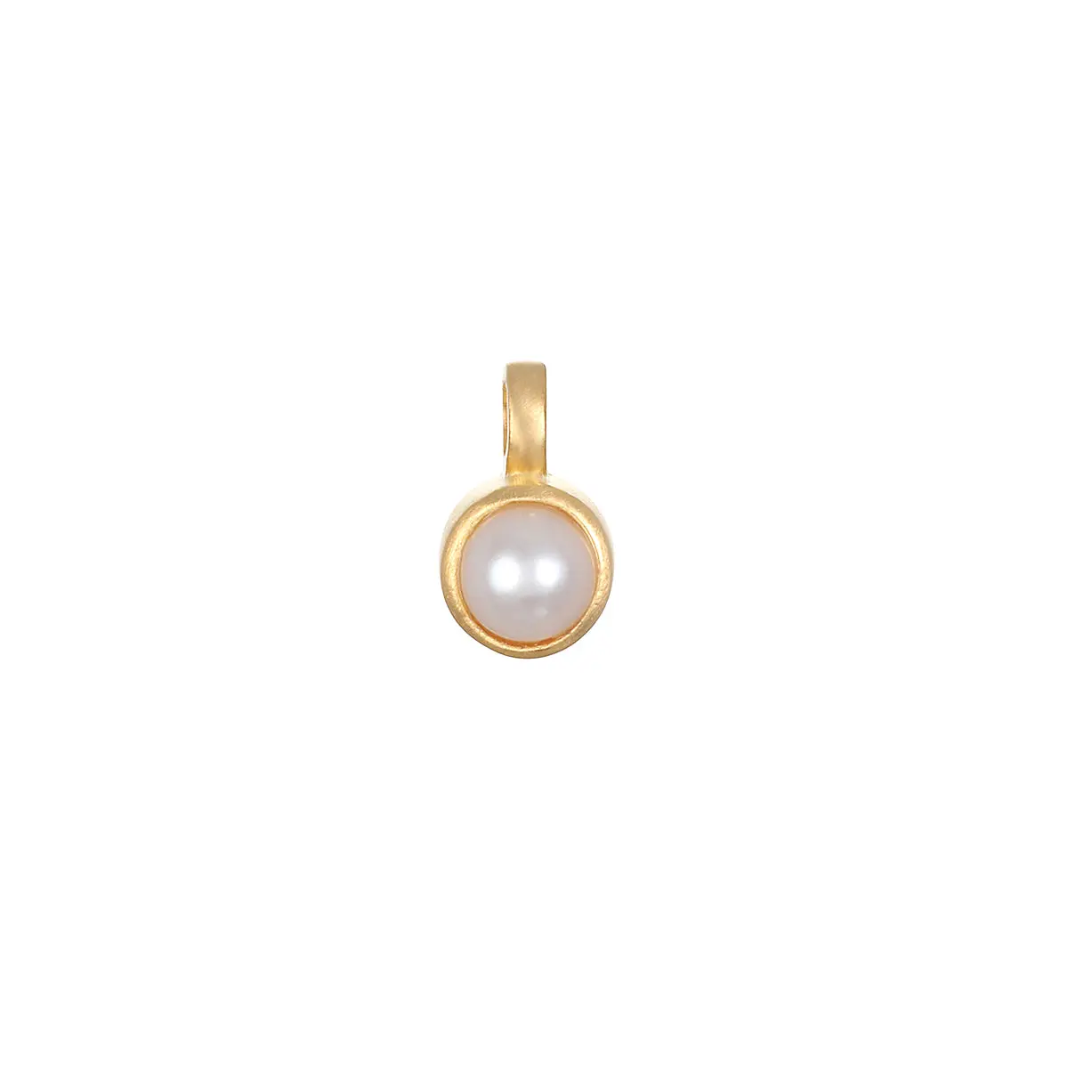 Satya Jewelry Pearl Bezel Charm 18Kt Gold Plated Brass One year Warranty for Charm Necklace