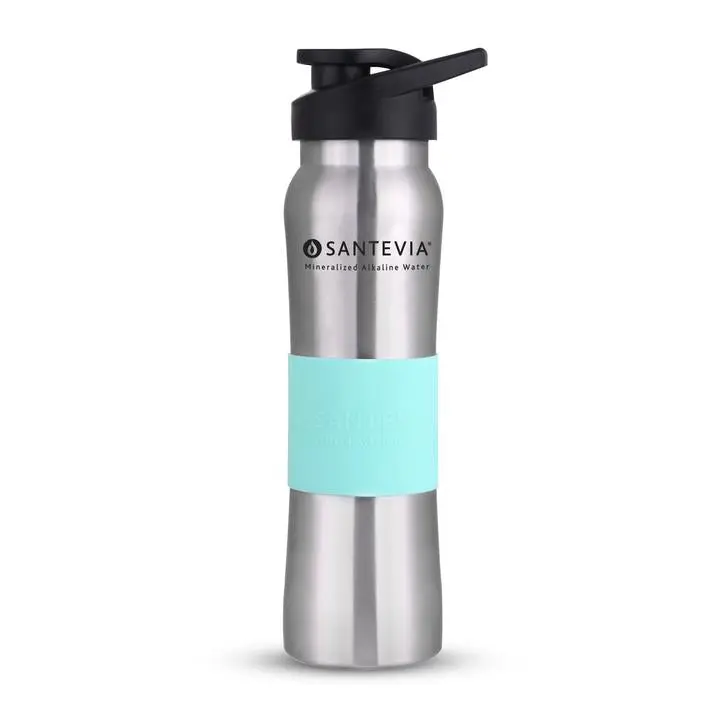 Santevia Stainless Steel Water Bottle – 750ml Aqua Blue | BPA-Free Flip-Top