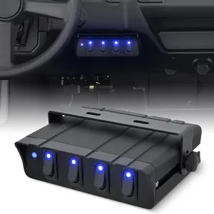Niligft 4 Gang Rocker Switch Box Waterproof SPST Toggle Panel Blue LED 12V 24V 20A 40Amp Max for Automotive Cars s Boats RVs Campers SUVs fathersdaygift
