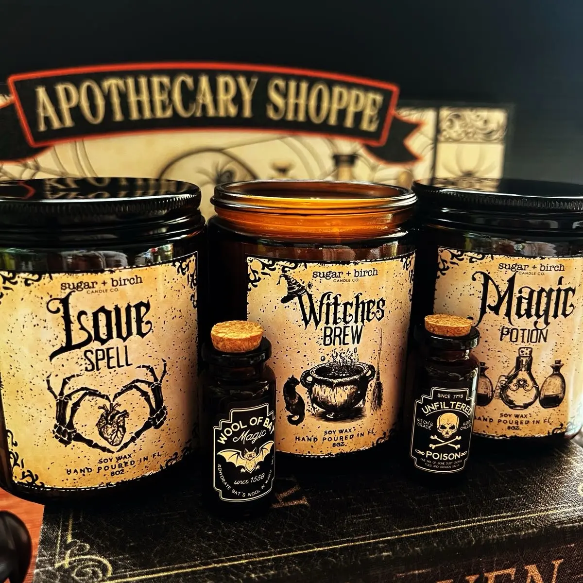 Black Flame Halloween Candle Gift Set