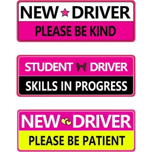 3pcs New Please Be Patient Student Driver Magnet for Car Removable Novice Funny Safety Magnetic Bumper Sticker Car Accessories