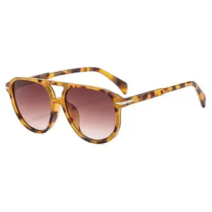 Amber Tortoise Aviator Sunglasses Polarized Crossover Style with Trendy Tortoise Frame