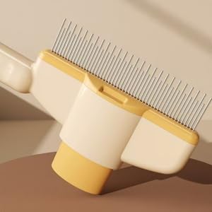 TemApex 2-Pack Pet Grooming Combs, Stainless Steel Long & Short Teeth for Shedding & Tangles, Professional Metal Hair Remover for Dogs, Cats & Rabbits (Easy to Clean)