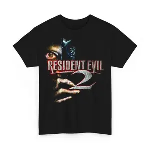 Vintage Washed Resident Evil 2 T-Shirt - Zombie Face Unisex Heavy Cotton Tee