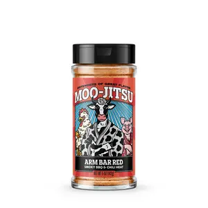 Moo-Jitsu Arm Bar Red BBQ Rub with Smoky BBQ & Chili Heat for Pork Ribs Pulled Pork Chicken & Brisket 5 oz - Salt
