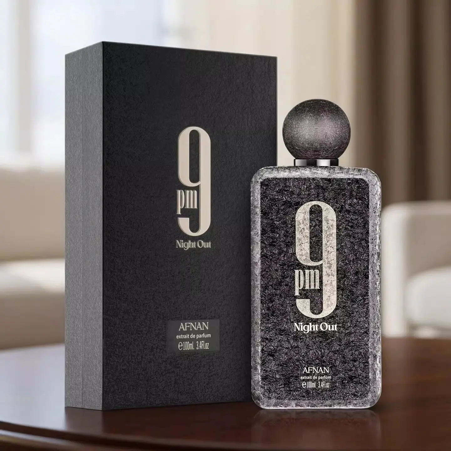 Afnan 9PM Night Out Extrait | Strong Projection Gourmand Woody Unisex Perfume 3.4oz