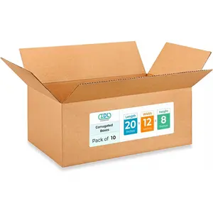 Large Shipping & Moving Boxes 20x12x8 inches (10-Pack) - Extra Strength 200 lb vs Regular - Corrugated Cardboard Boxes for USPS/UPS - Moving Box Large - Packing Box by IDL Packaging