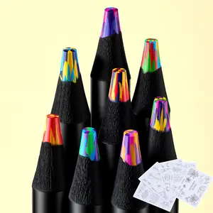 Finenolo 8/16 Pieces Art Supplies Colored Pencils, Jumbo Rainbow Pencils with Cards, Multicolored Pencils for Drawing, Coloring, Christmas Gifts, Party Favor Bags DealsforYouDays