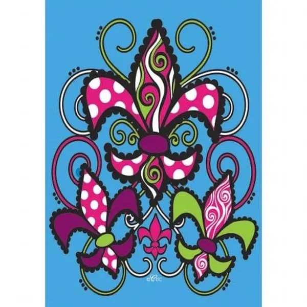 Jozie B 618 Multiple Fleur De Lis Letter Banner - Large Festive Flags for Home Decor, Party Use, Ideal Gift (Home & Festive Party Supplies), Letter Banner Festive Flags