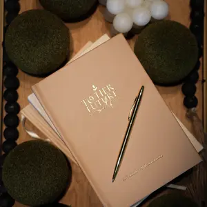 To Her Future Self: A Gratitude & Reflection Journal - Hardcover, Vegan Leather, 299 Lined Pages bible journaling poultice notebook log book