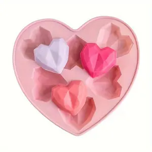 Heart Shaped Fondant Chocolate Pudding Mold, 1 Count Cake Decoration Mold, Soap Scented Candles Gypsum Mold, Kitchen Accessories, Baking Tools, Silicone Molds