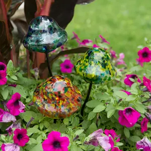 LunaLite Mushroom Planter Stake 3pk Asst.