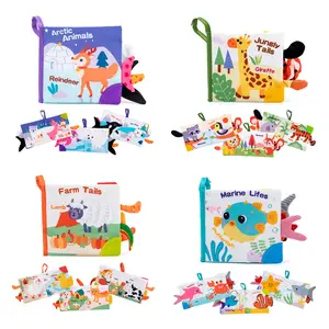 Cute Baby Books Toys, Touch and Feel Crinkle Cloth Book for Infant Baby, Early Development Interactive Stroller Soft Toys, Newborn Gifts for Boys Girls, Early Reading Book, Toddler Busy Book