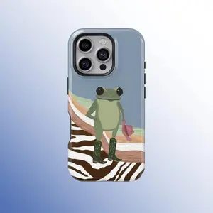 Cute Frog Art Phone Case, Quirky Cartoon Frog Cover For iPhone 17 16 15 14 13 12 11 Pro Max, Samsung Galaxy S25 S24 S23 S22 S21 Ultra