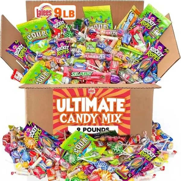 Lalees Bulk Candy Mix 9 lb, Assorted Candies for Parties & Parades