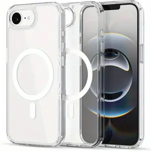 Clear Magnetic Phone Case, Compatible with iPhone 17E, 17 Pro Max, 17 Air, 16, 16 Pro, 16 Plus, 16E, 16, 15,14, 13, 12, 11 Series & Samsung Galaxy S26 Plus, S26 Ultra, S25, S24, S23, S22, S21 Series; Shockproof Drop Protection, Supports Wireless Charging,