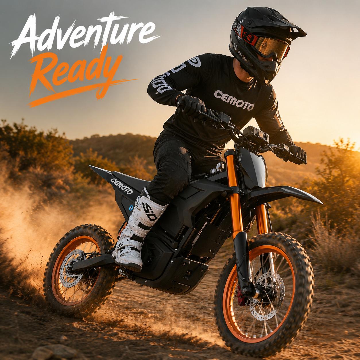 CEMOTO D02 3000W Electric Off-Road Ebike for Teens & Adults, 40 MPH Top Speed, 48V 23Ah Battery, 53 mi Range, Ebikes