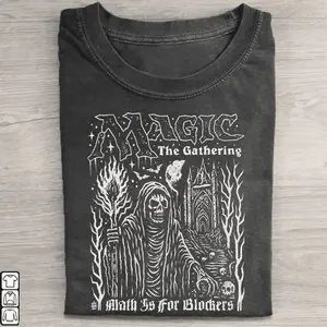 Magic The Gathering Math Is For Blockers Shirt Unisex Cotton Graphic Top T-Shirt Unisex Cotton Crewneck Top For Daily Mo Relax T-Shirt