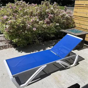 Domi Pool Lounge Chair Aluminum Adjustable Outdoor Chaise Lounge, All Weather Plastic Poolside Lounge Chair for Deck Lawn Backyard