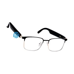 Smart Glasses with Open Ear Microphone & Speaker, Bluetooth-compatible Touch Control, Magnetic Charging, UV Protection, Voice Assistant, Multifunctional Smart Glasses