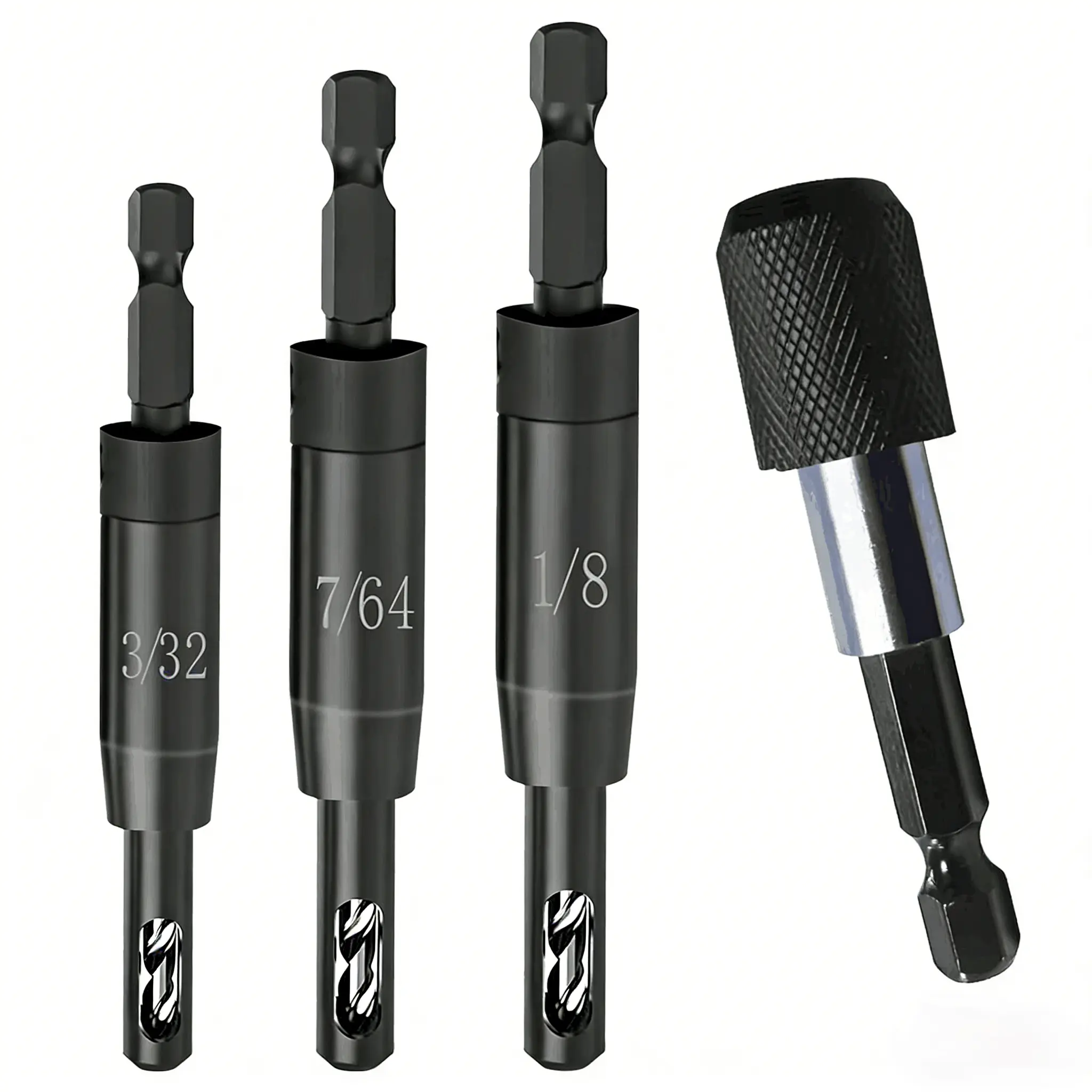 【FathersDayGift】2026 Upgraded Self Centering Drill Bit Set Vix Bits, 3/32" 7/64" 1/8" Center Hinge Drill Bit for 1/4In Hex Shank Drills, Installing Hinge & Drilling Pilot Hole, Ultra-Hard Steel, High-Precision,Summervibes fathersdaygift