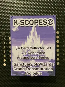 K-SCOPES Sanctuary of Wizards Grand Transmutation Prologue Collectors Set NFT Bundle - 34 Card Trading Card Pack with Audio Narrative Lore & 3D Printed Protective Case