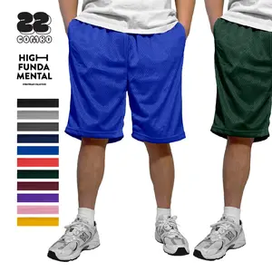 HIGHFUNDAMENTAL Men's Lightweight Mesh Shorts 2 Pockets Basketball Shorts Casual Gym Sports Stylish Hip Hop Big and Tall (S to 5XL)