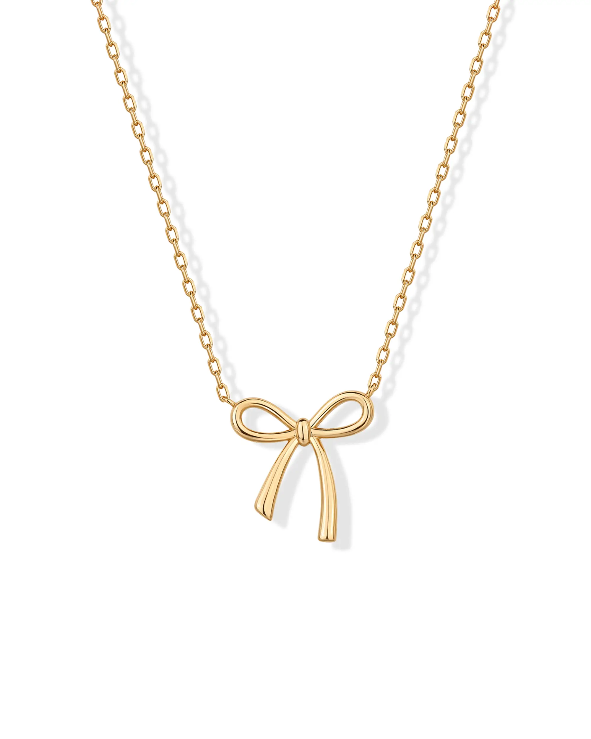 PAVOI 14K Gold Plated Bow Pendant Necklace for Women | Layering Chain Necklaces