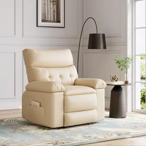 GARVEE Oversized Recliner Chair in PU Leather: Spacious Manual Recliner for Adults with 1.5X Sponge Filling and Effortless Recline Mechanism, Ideal for Ultimate Relaxation and Comfort.
