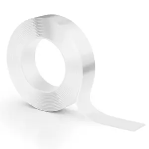 3m Double Sided Tape Heavy Duty, Strong Nano Tape, Sticky Waterproof Mounting Tape, Clear Tape Adhesive Strips for Walls, Hanging Poster, Photo, Carpet, 9.85 FT