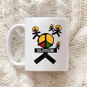 Olodum Peace Sign Mug, MJ Fan Gift, Double Side Printed Peace Lover Mug