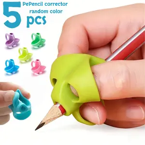 5PCS Student Pencil Correctors, suitable for children who are just beginning to learn writing, correct writing posture, help hold the pen correctly, soft and lightweight, and will not burden the fingers.
