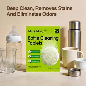 Miss Magic Bottle Cleaning Tablets – Deep Clean Odors, Coffee Stains & Hidden Bacteria in Water Bottles, Stanley Cups, Owala Tumblers, Thermoses & Reusable Mugs Fast
