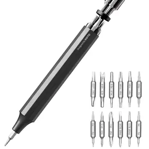 HOTO 24-in-1 Manual Screwdriver with Magnetic Storage Box for Precision Bits