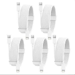 USB C to Lightning Cable 5 Pack 6FT [Apple MFi Certified] iPhone Fast Charger Fast Charging Type c to Lightning Cable for iPhone 14 13 12 11 Pro Max Xr Xs 8 and More - White