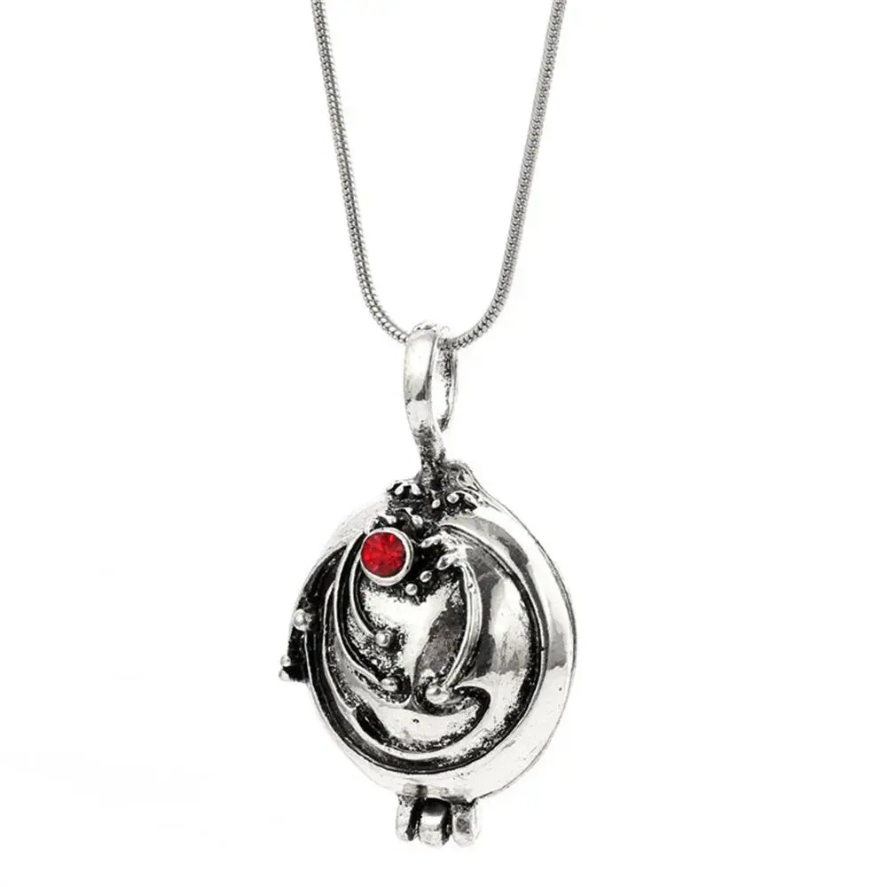 The Vampire Diaries Elena Gilbert Vervain Pendant Necklace - 50cm Long Antique Silver/Silver-Tone Fashion Jewelry, Unisex Costume Accessory for Christmas Party Gifts, Unisex Names, Vampire Theme, Chain Jewelry Necklaces, Male, Men/Women, Gothic Necklaces