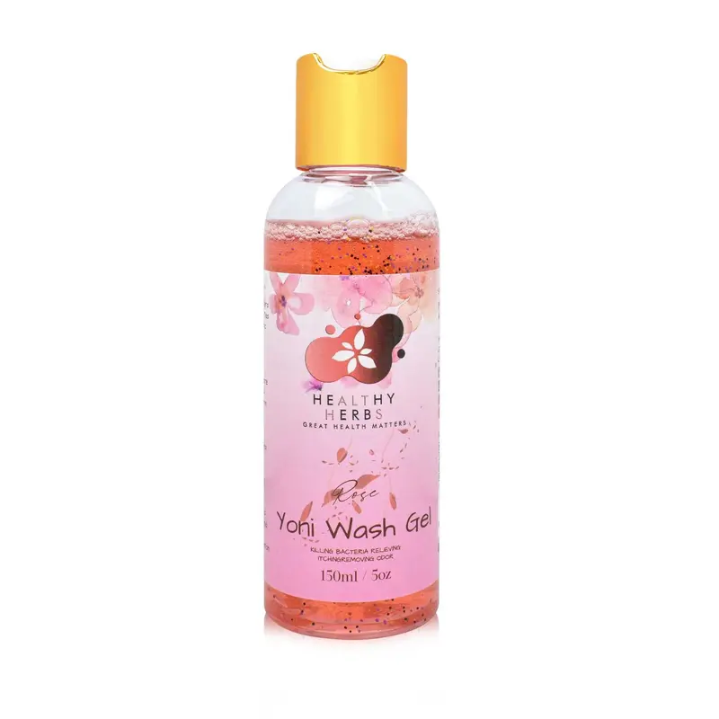 Healthy Herbs Red Rose Yoni Intimate Wash Cleanser, 5 fl oz Non-Medical Daily Liquid for Sensitive Skin - Nourishing Gentle, Cleansing, pH Balancing, Soothing, Natural Oil-Infused, No Harsh Ingredients, Perineal Care, Menstrual Support (Single Item)